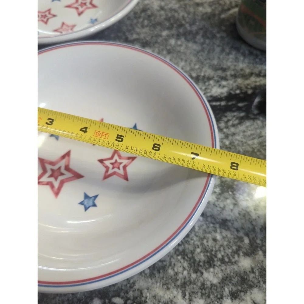 5 Vintage Longaberger Stars and Stripes 4th of July Melamine Cereal/Salad Bowls